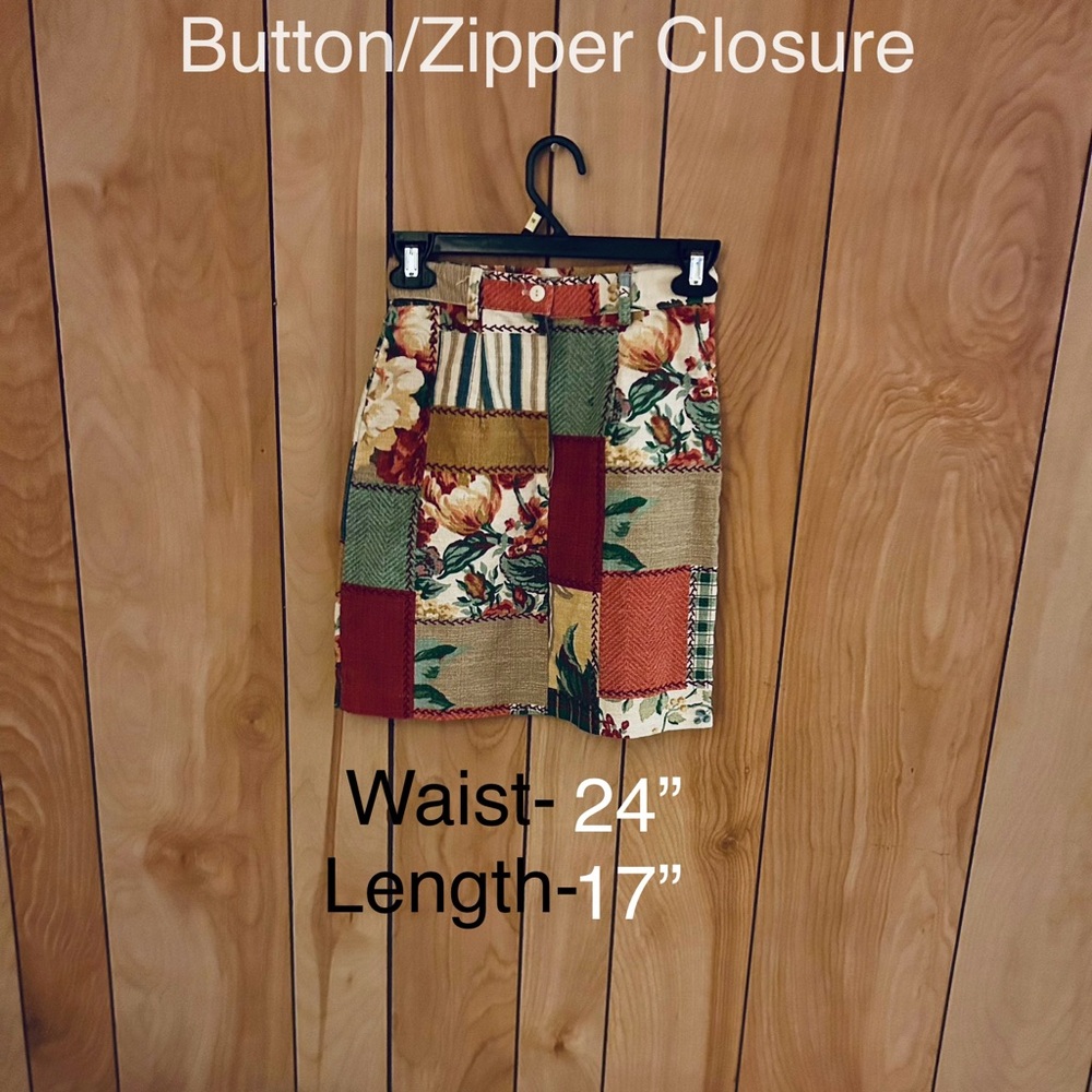 Patchwork Mini Skirt with Floral Design